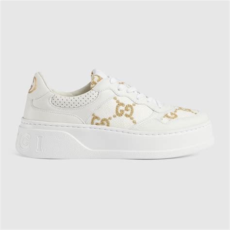 scarpe gucci donna da ginnastica|Sneaker donna GG in pelle bianca .